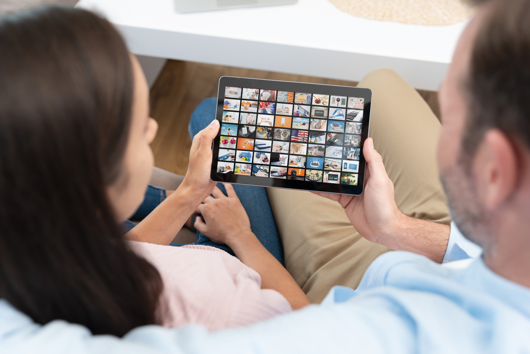 Couple Watching TV Series on Tablet